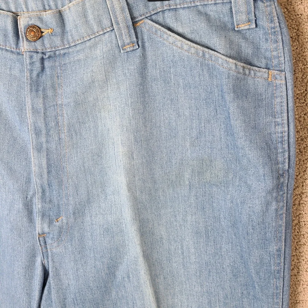 Vintage 70s Levis Jeans Mens‎ 42x32 Blue Light Wash Denim Embroidered 564